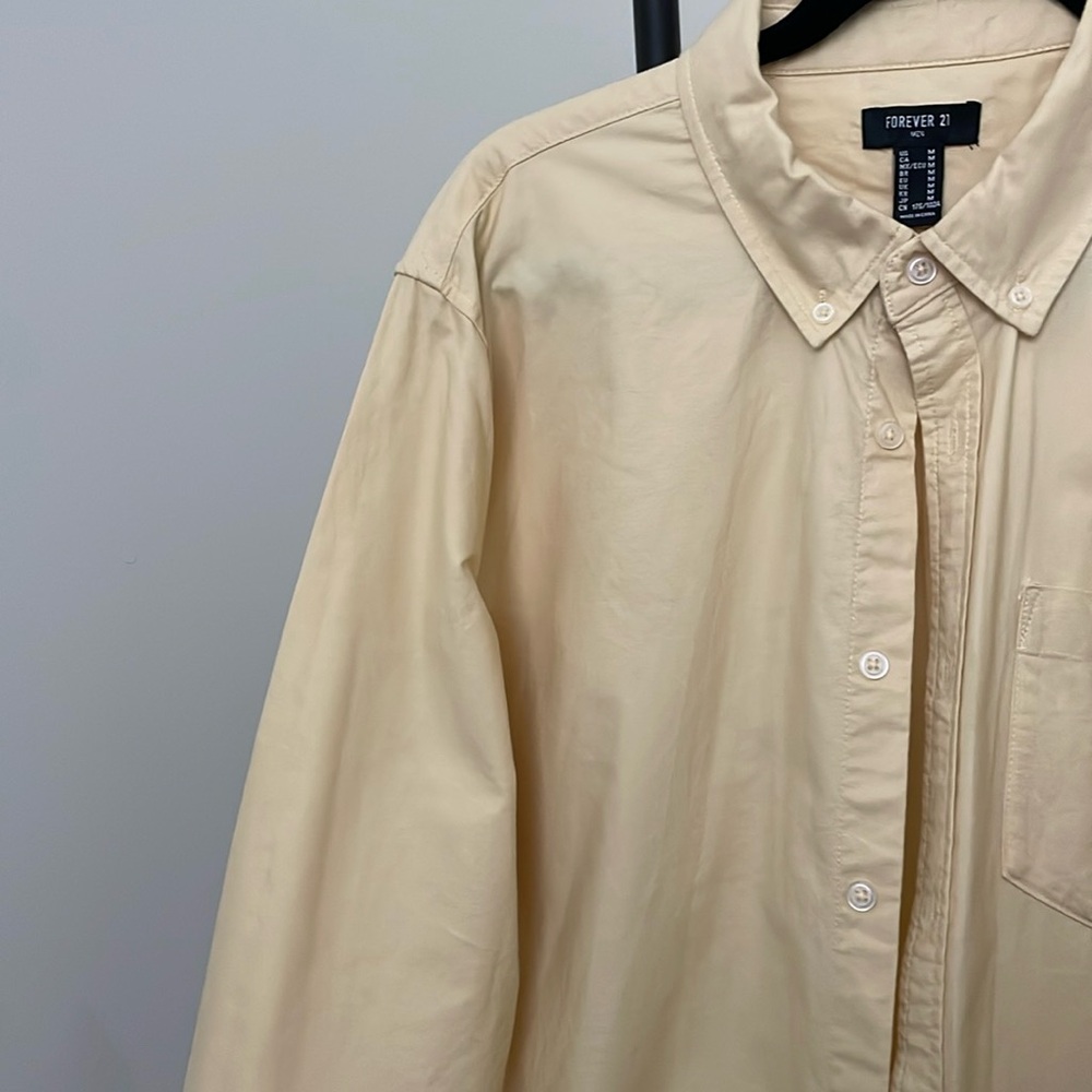 Forever21 Yellow Cadual Button Down